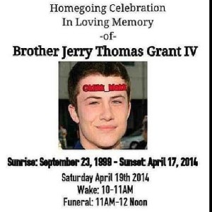 Funeral Program for Gerry Thomas Grant IV